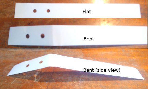 bent blade, mocked up in paper