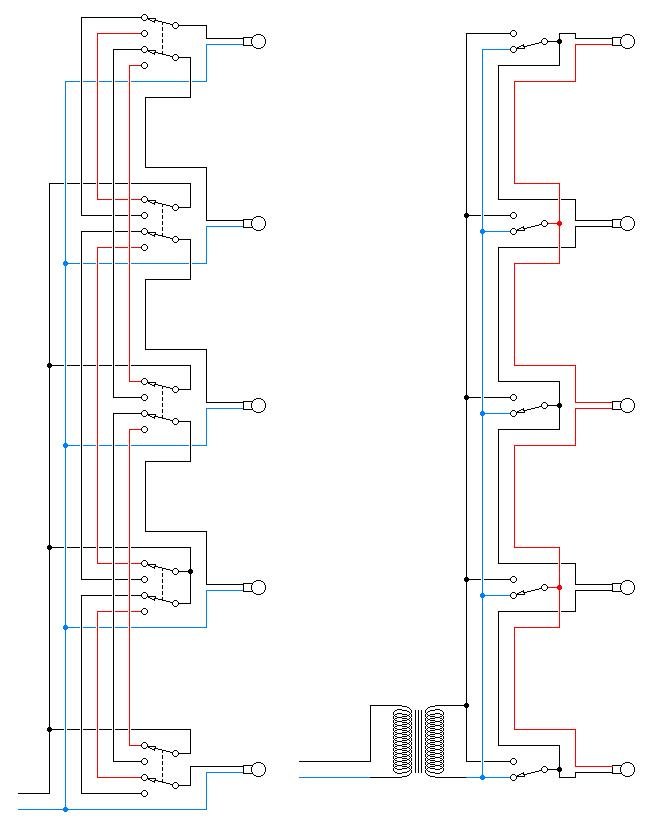 Private building stairwell wiring